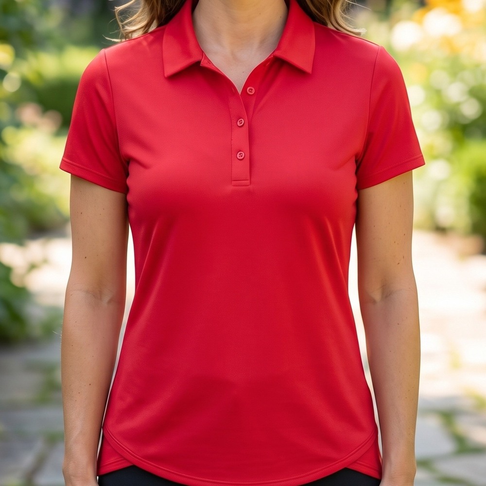 Under Armour Womens HeatGear Zinger Golf Polo Shirt Red Short Sleeve UPF 30 NEW